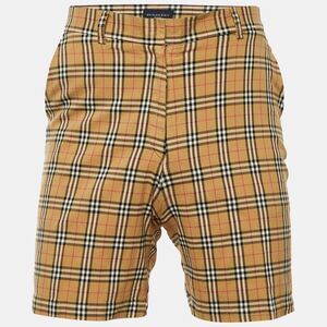 Burberry Golf Beige Checkered Print Cotton Shorts S
